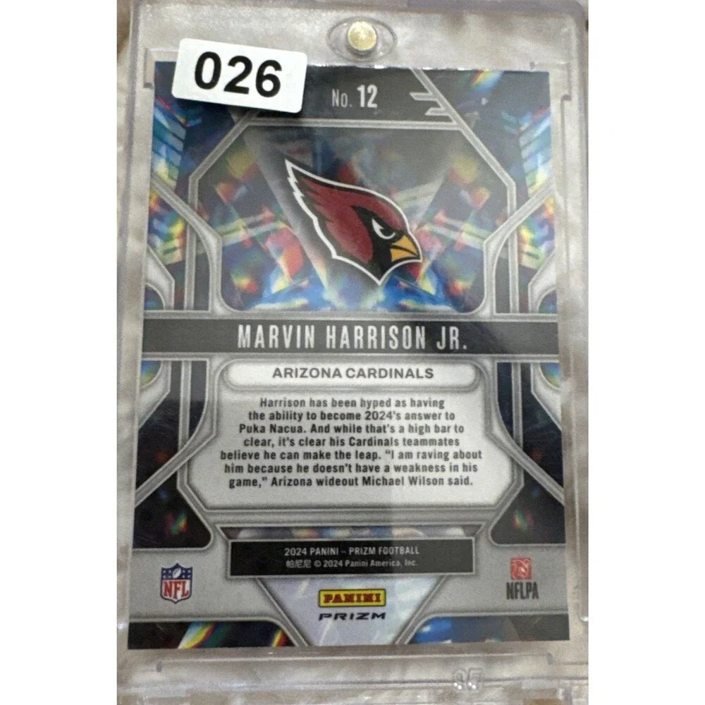 2024 Panini Prizm MARVIN HARRISON JR Jr. Prizmatic Rookie RC #12 Green Ice Prizm